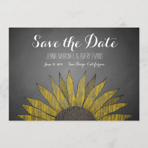 Save The Date Marque de tournesol jaune Enregistrer la date