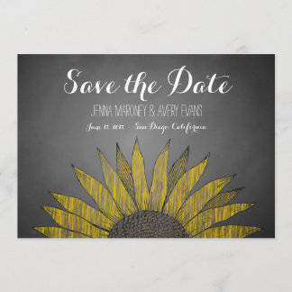Save The Date Marque de tournesol jaune Enregistrer la date