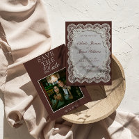 Marron Chocolat Dentelle Vieille Fortune Photo Mar