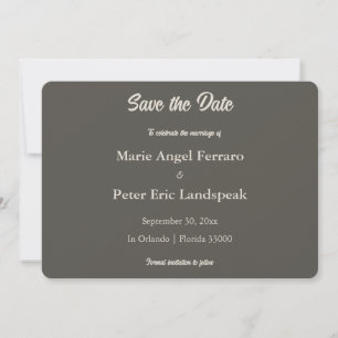 Save The Date Marron foncé Espresso Luxe Neutre Monogramme
