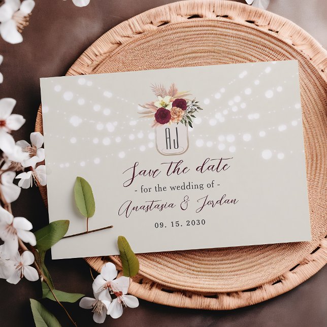 Save The Date Mason Jar String Mariage (Créateur téléchargé)