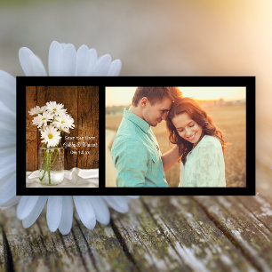 Save The Date Mason Jar White Daisies Nacre Mariage Enregistrer