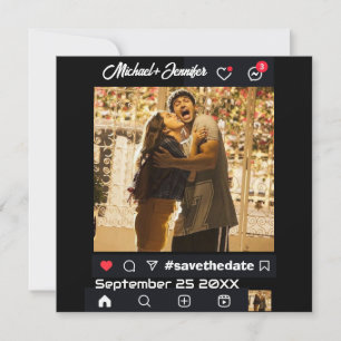 Save The Date Médias Sociaux Modernes Mariage Personnalisé À Thè