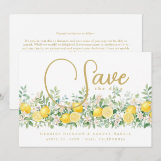 Save The Date Mediterranean Lemon Garland Wedding TLW26 