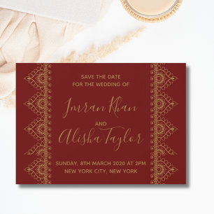 Save The Date Mehendi Mariage Indien Enregistrez la date hamsa H