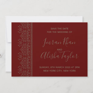 Save The Date Mehendi Mariage Indien Hamsa Henna Date à retenir