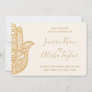Save The Date Mehendi Mariage Indien Hamsa Henna Date à retenir