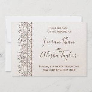 Save The Date Mehendi Mariage Indien Hamsa Henna Date à sauvegar