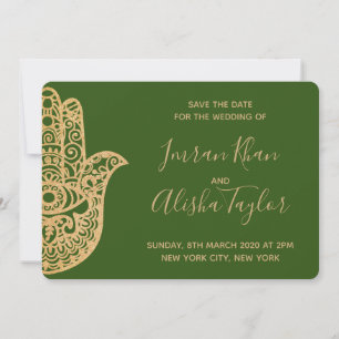 Save The Date Mehendi Mariage Indien Hamsa Henna Date à sauvegar
