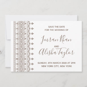 Save The Date Mehendi Mariage Indien Hamsa Henna Enregistrer la 