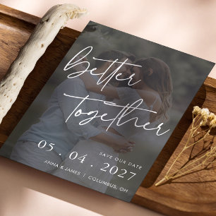 Save The Date Meilleur Ensemble Photo de Mariage Lettre Manuscri