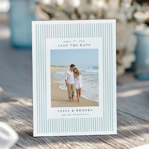 Save The Date Mer   Photo de mariage classique à rayures fines