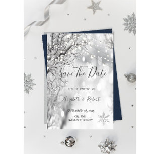 Save The Date Merveilleux Hiver, Flocons Sauvegarder La Date