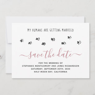 Save The Date Mes humains se marient Rose Gold Mariage Animal de