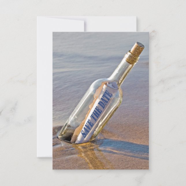Save The Date Message "Enregistrer la date" dans une bouteille (Devant)
