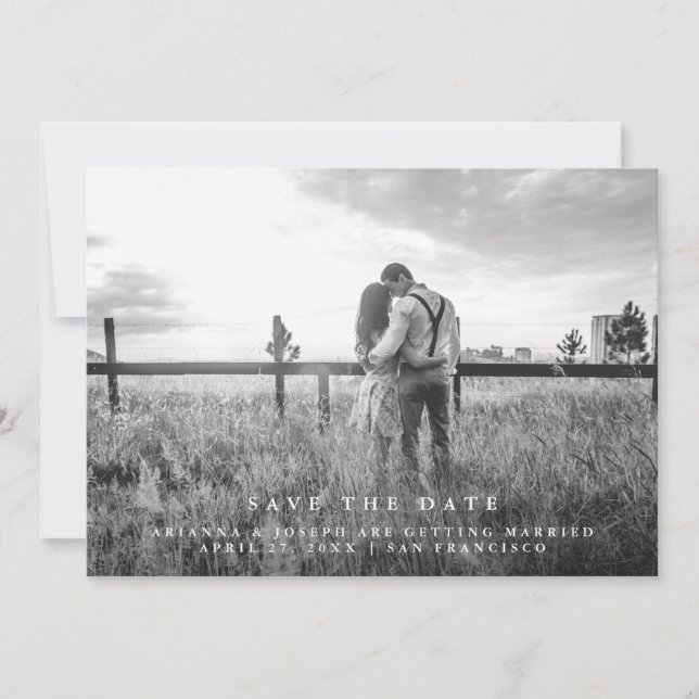 Save The Date Message Moderne | Enregistrez la date de la photo (Devant)