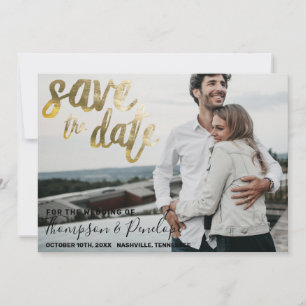 Save The Date Métallic Gold Foil Mariage élégant