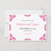 Mexican Talavera Pink Floral Minimalist Wedding