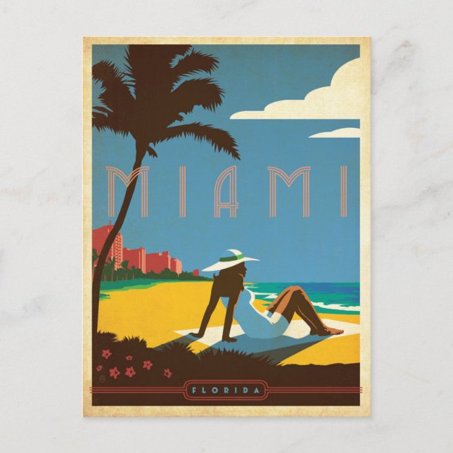 Save The Date | Miami, FL Ankündigungspostkarte (Vorderseite)