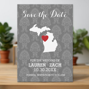 Save The Date Michigan Accueil State City Plan Mariage Enregistr