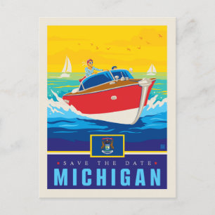Save the Date   Michigan Einladungspostkarte