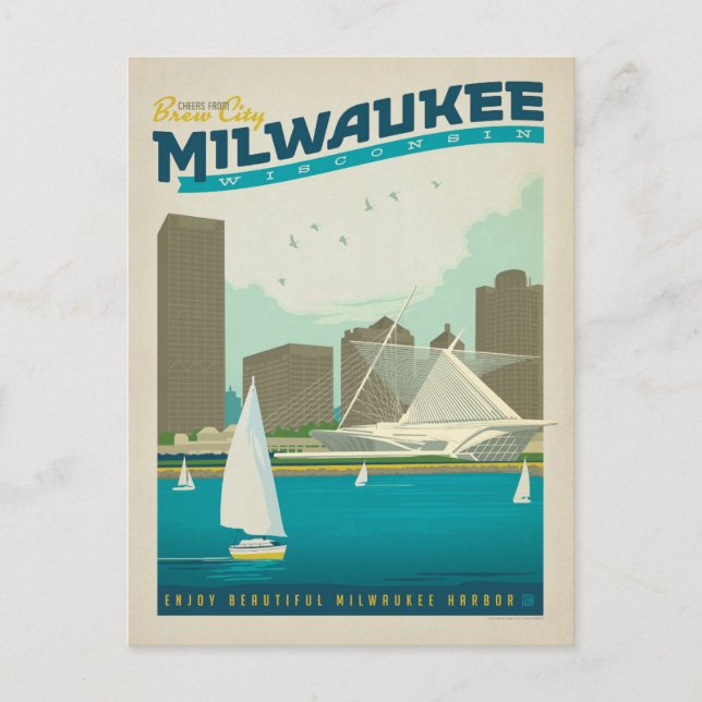 Save The Date | Milwaukee WI Ankündigungspostkarte (Vorderseite)