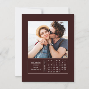 Save The Date Mini calendrier minimal moderne Enregistrer la pho