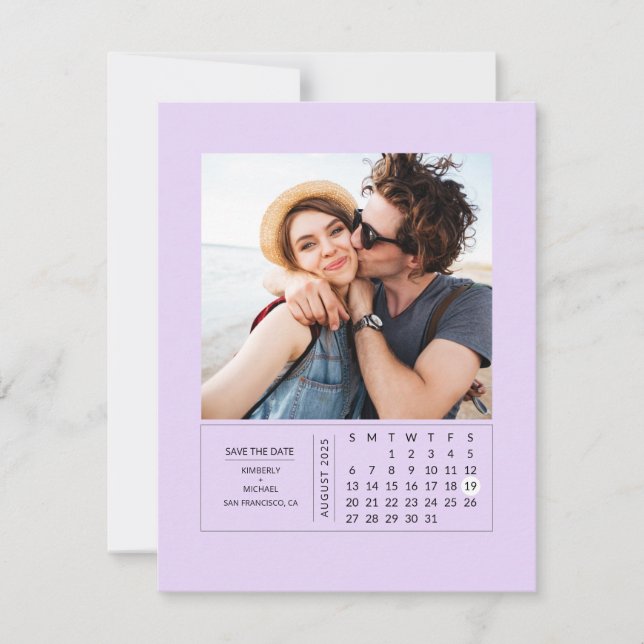 Save The Date Mini calendrier minimal moderne Enregistrer la pho (Devant)