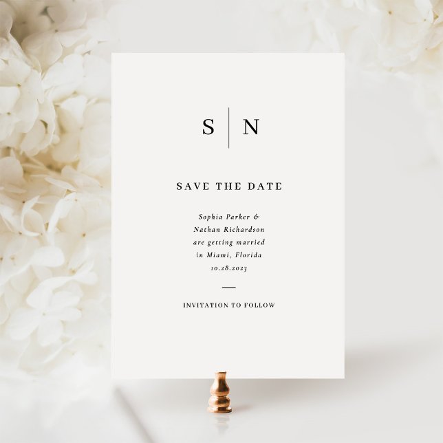 Save The Date Minimal et chic | Mariage noir et blanc (Créateur téléchargé)