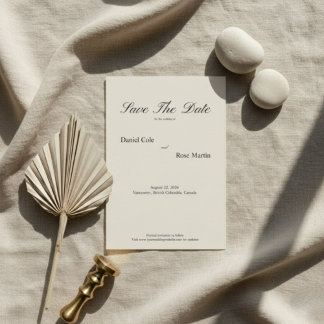 Save The Date Minimal Script Soft Simple Wedding