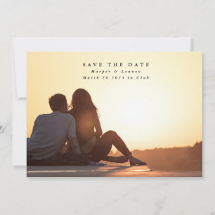 Save The Date Minimalisme Élégant Formel Mariage de texte noir