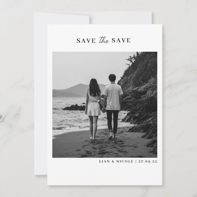 Save the date - minimalist elegant with photo (Vorderseite)