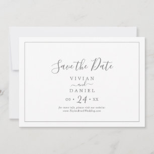 Save The Date Minimaliste Argent Horizontal Enregistrer La Date