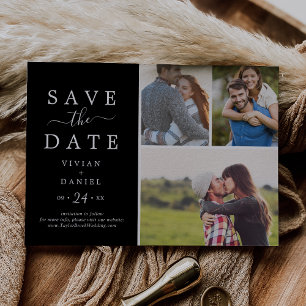 Save The Date Minimaliste   Collage photo Dark Black 3
