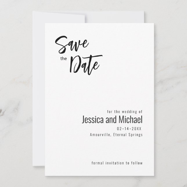Save The Date 💍 minimaliste élégant (Devant)