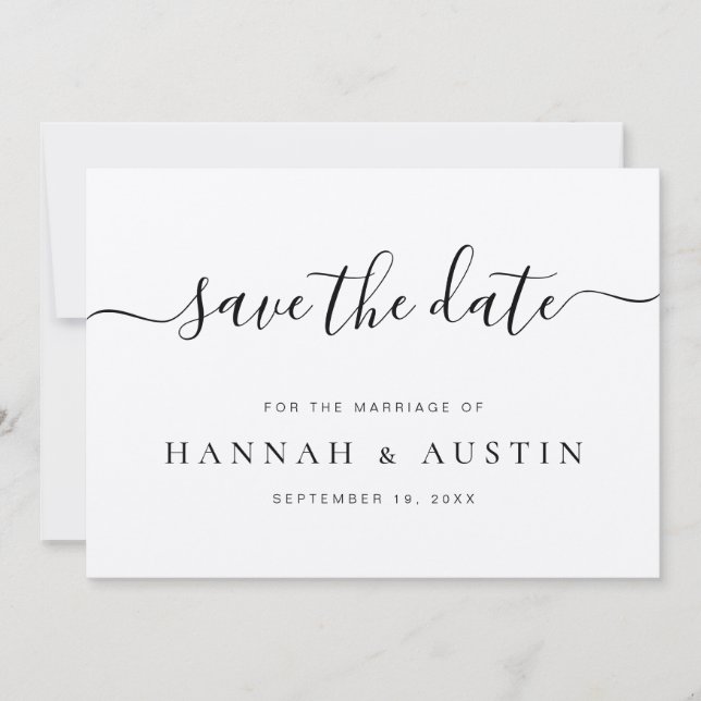 Save The Date Minimaliste Élégant Rustique Mariage Kraft (Devant)