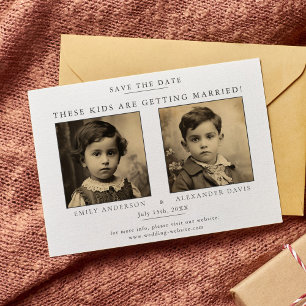 Save The Date Minimaliste et simple avec la photo de l'enfance