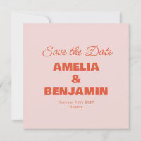 Minimaliste Mariage Rétro Écriture Pastel Rose Ora