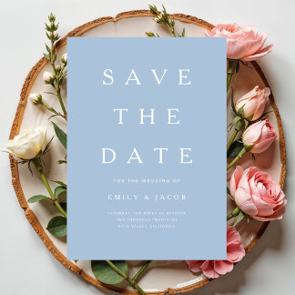 Save The Date Minimaliste Moderne Bleu