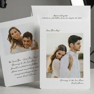 Save The Date Minimaliste Moderne Insta Photo Film Simple Mariag