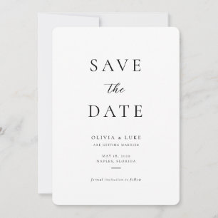 Save The Date Minimaliste Moderne Photo Mariage Arrondi