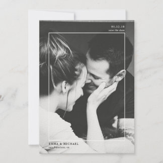 Save The Date Minimaliste photo noir et blanc