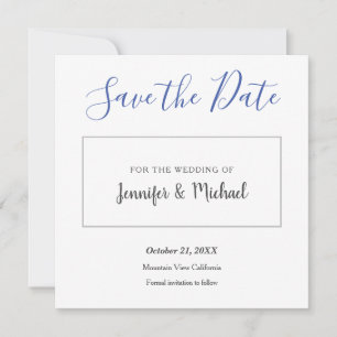 Save The Date Minimaliste professionnel mariage simple