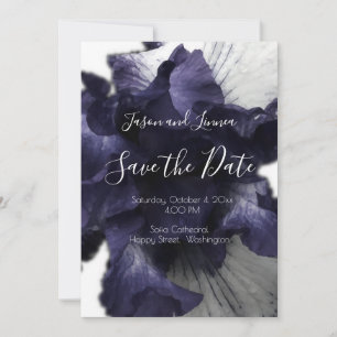Save The Date Minimaliste violet foncé Radiant Diaphane moderne