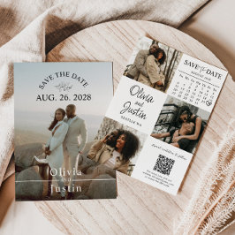 Save the Date Minimalistisch mit QR-Kabeljau Einladung