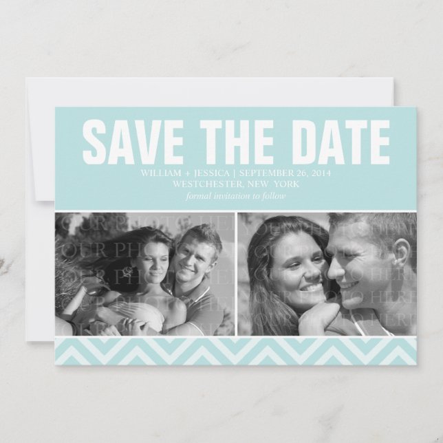 Save The Date Mint Mariage moderne Enregistrer la date (Devant)