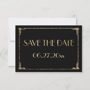 Save The Date Minuscule Art Déco Or Mariage Foil Enregistrer La 