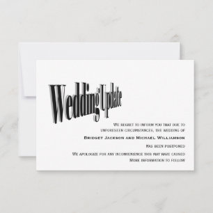 Save The Date Mise à jour Mariage moderne - Reportée