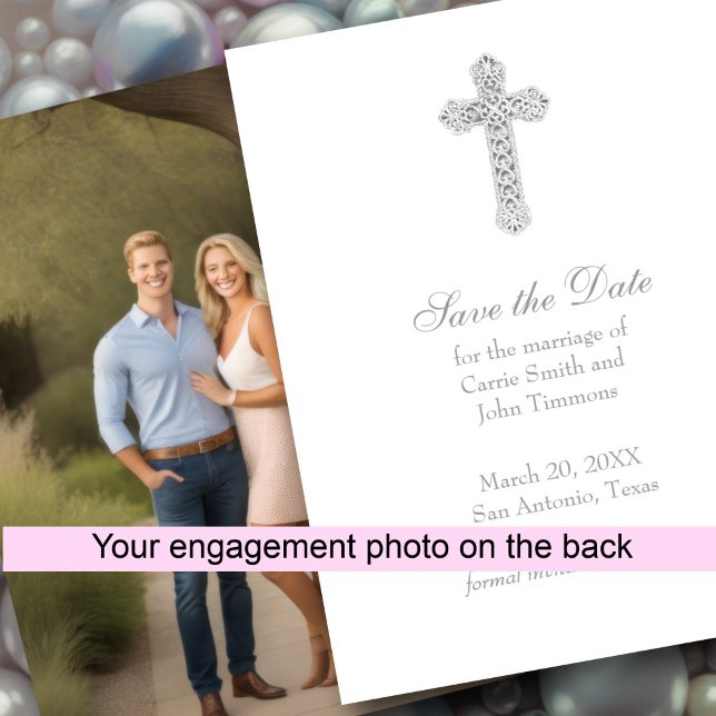 Save the Date mit Cross Foto Back (Von Creator hochgeladen)