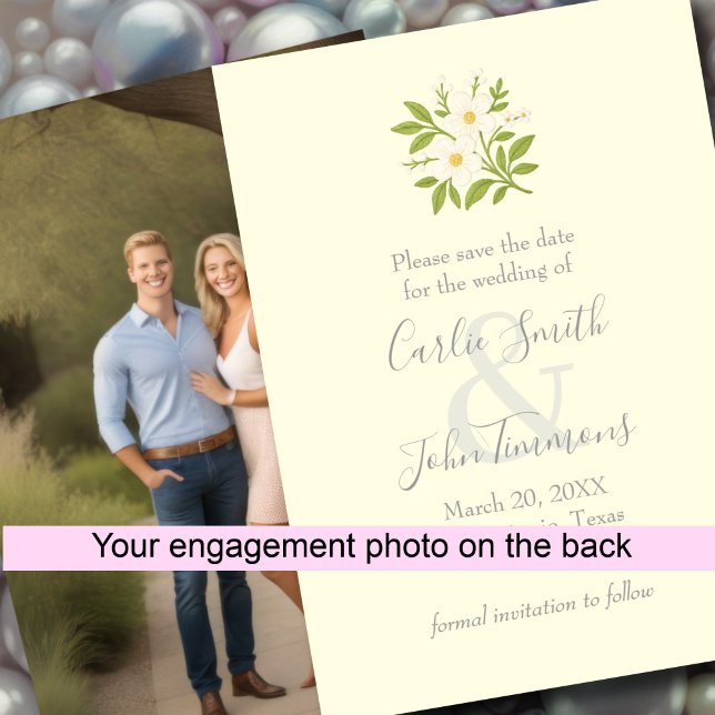 Save the Date mit dem Foto "Weiße Blume" (Von Creator hochgeladen)